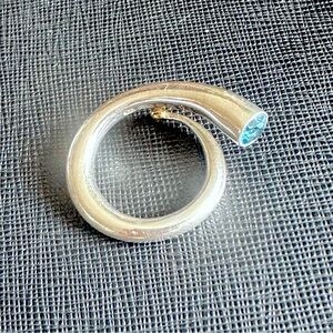 Paul finch sterling silver, gold and topaz used Silver Spiral Wiggly Ring